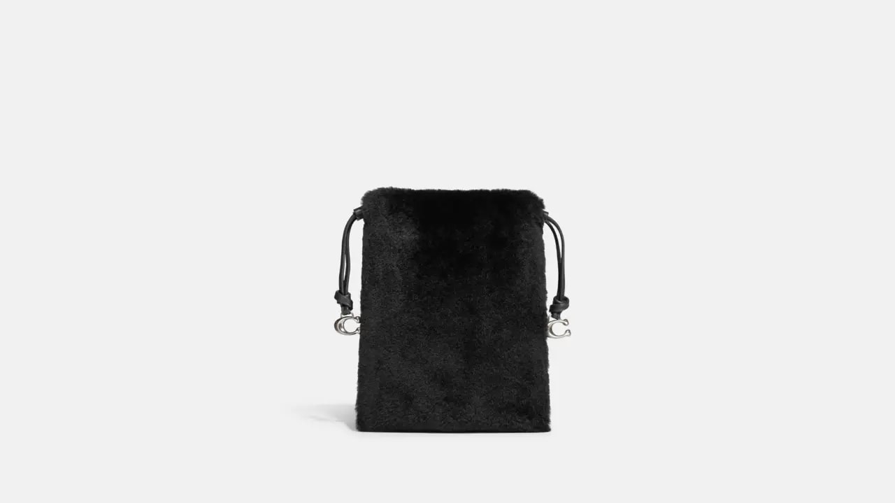 Túi Coach Drawstring Pouch In Shearling 'Black' CE759-20LHBLK — ảnh 3