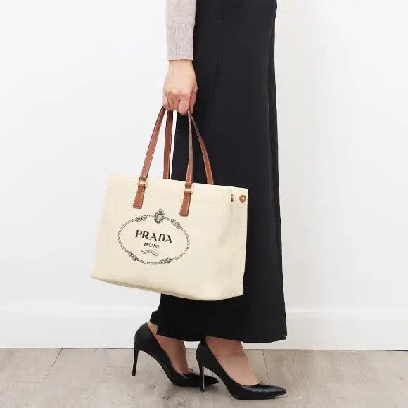 Túi Prada Women's Canvas Shopper Shoulder Bag 1BG355-2DLI-F0A5T — ảnh 2