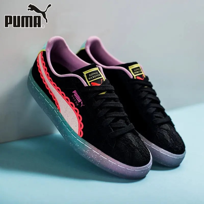 Giày Puma Sophia Webster x Wmns Suede 'Black Fiery Coral' 369516-01 — ảnh 4