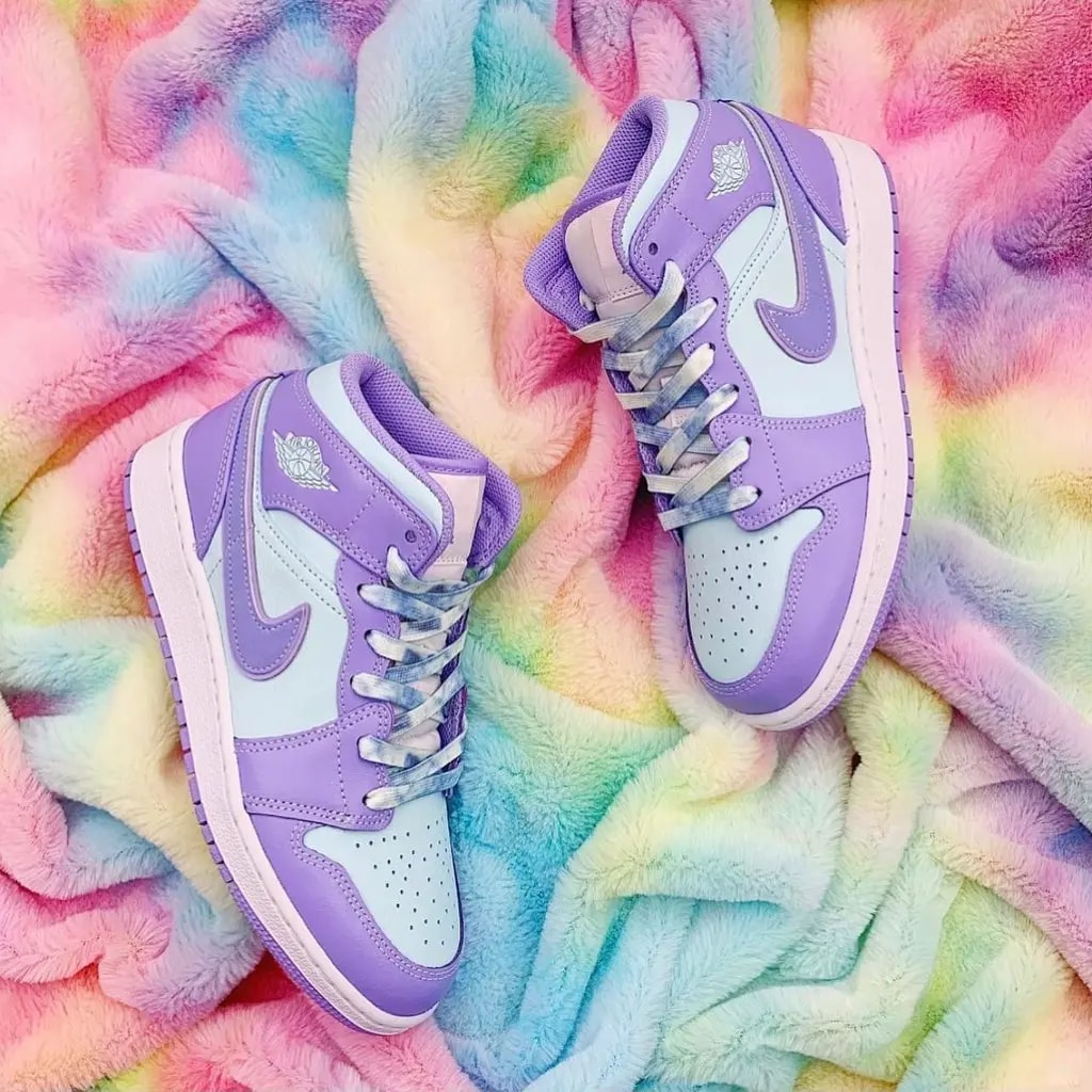 Giày Nike Air Jordan 1 Mid GS 'Purple Glacier Blue' 554725-500 — ảnh 4