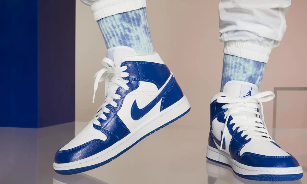 Giày Nike Air Jordan 1 Mid 'Kentucky Blue' BQ6472-104 — ảnh 4