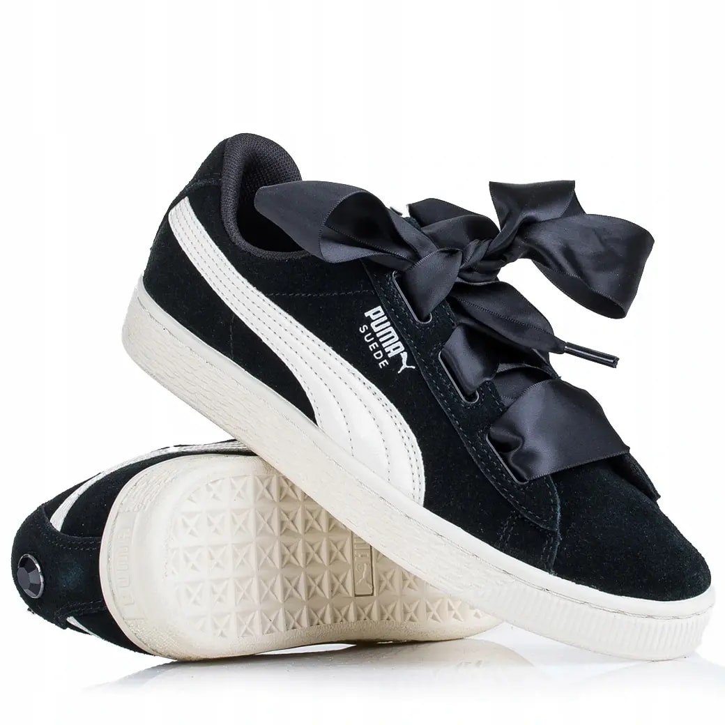 Giày Puma Suede Heart Jewel Jr 'Black White' 365138-03 — ảnh 2