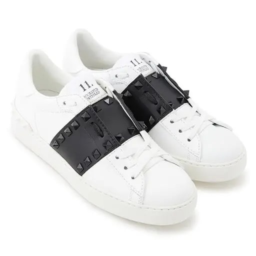 Giày Valentino Rockstud Hidden Sneakers White Black Women SW0S0A01 LTU A01 — ảnh 3