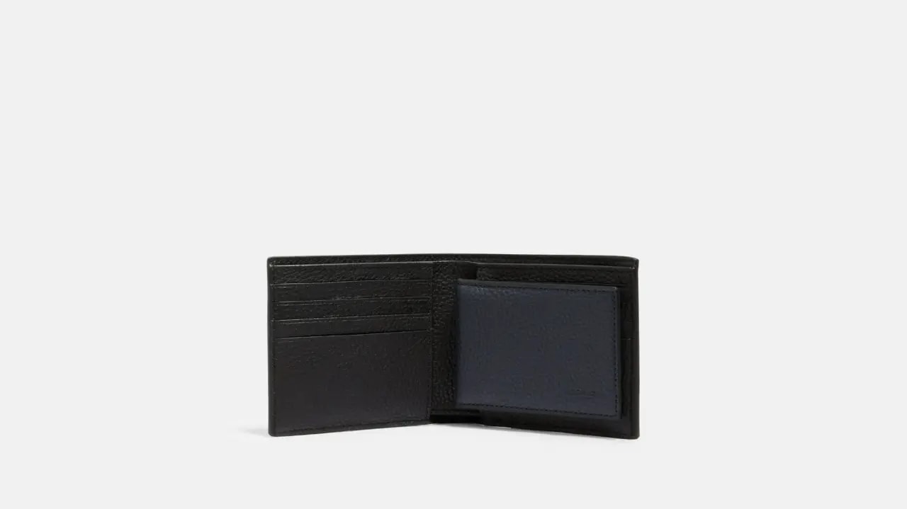 Ví Coach 3 In 1 Wallet With Varsity Stripe 'Gunmetal' 3007-QBR64 — ảnh 2