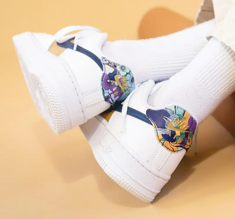 Giày Nike Air Force 1 Low LV8 GS 'White Floral' DM3089-100 — ảnh 4