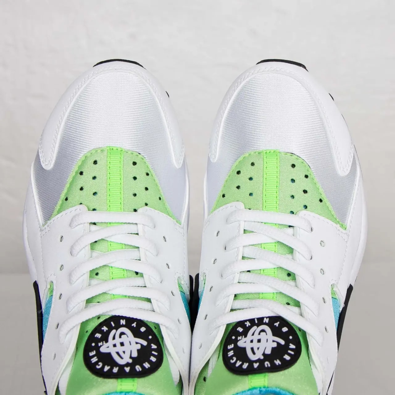 Giày Nike Air Huarache Run White Clearwater Flash Lime 634835-100 — ảnh 5