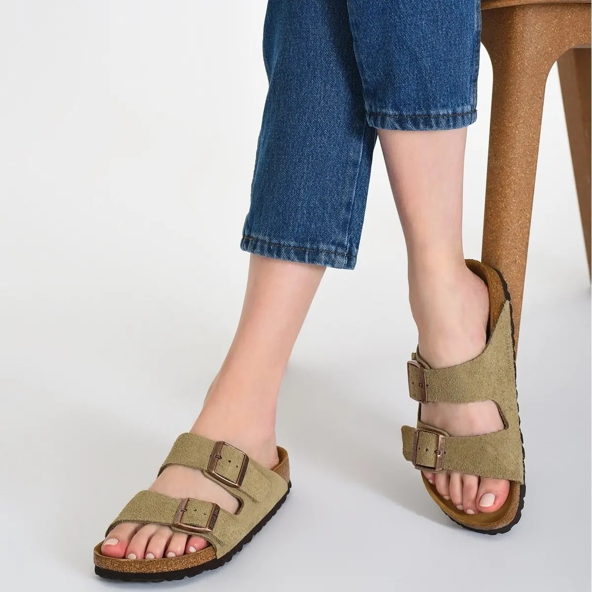 Dép Birkenstock Arizona Soft Footbed Suede 'Taupe' 951303 — ảnh 2