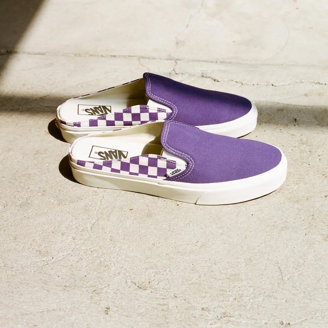Giày Vans CheckerBoard Mule Slip-On Violet FLVNAS1U13 — ảnh 4