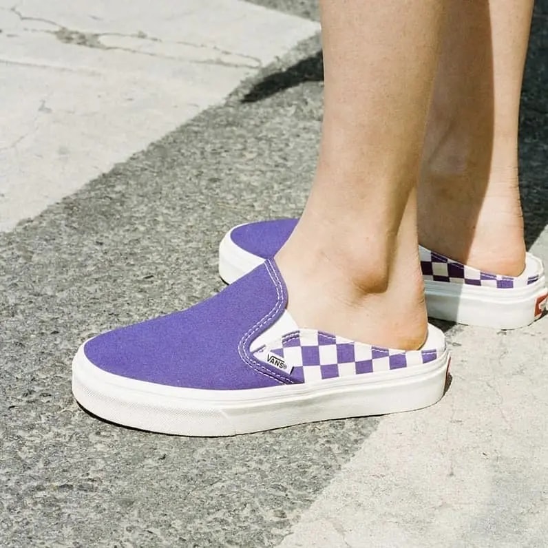 Giày Vans CheckerBoard Mule Slip-On Violet FLVNAS1U13 — ảnh 3