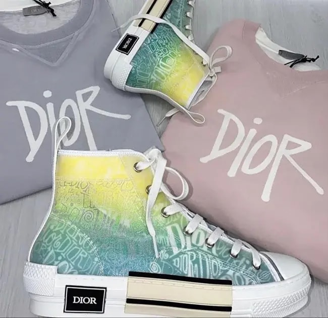 Giày Shawn Stussy x Dior B23 High 'Yellow Green' — ảnh 2