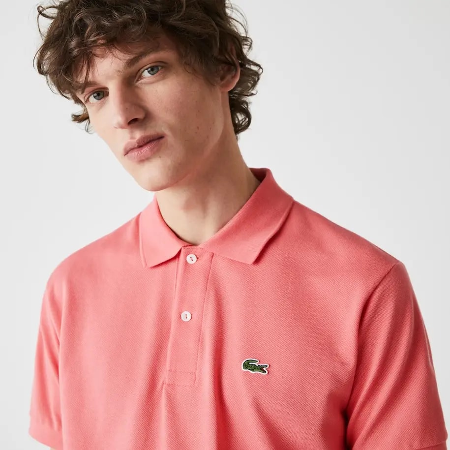 Áo Lacoste Men's Classic Fit L1212 Polo 'Pink' L1212-F9C — ảnh 4