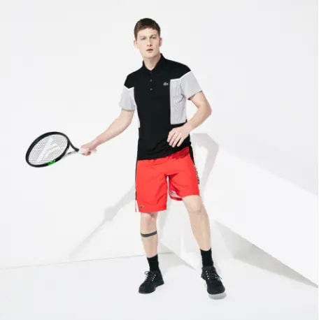 Áo Lacoste Polo SPORT Mesh Panel Tennis Black DH4754-51-BLK — ảnh 4