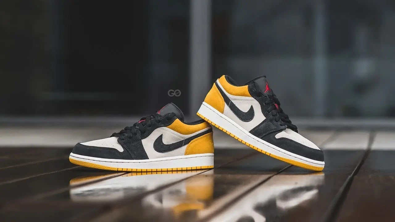 Giày Nike Air Jordan 1 Low Sail University Gold Black 553558-127 — ảnh 5