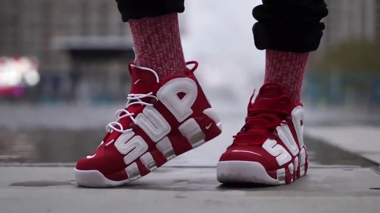 Giày Nike Supreme x Air More Uptempo 'Red' 902290-600 — ảnh 5