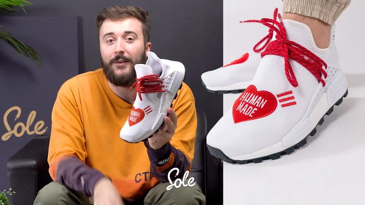 Giày Adidas NMD HU Pharrell Human Made White Red EF7223 — ảnh 5