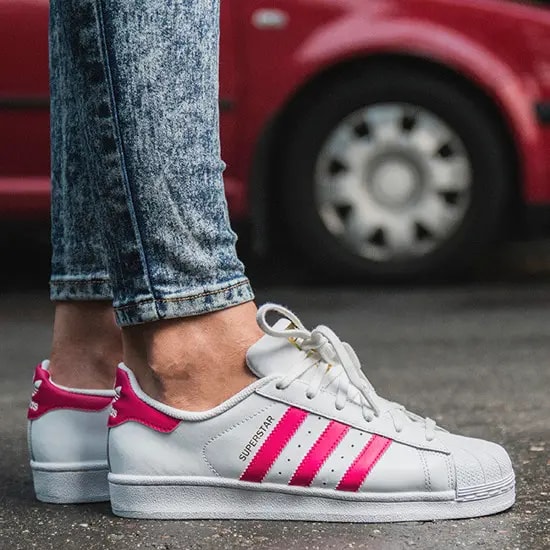 Giày Adidas Superstar J 'White Pink Buzz'  B23644 — ảnh 3
