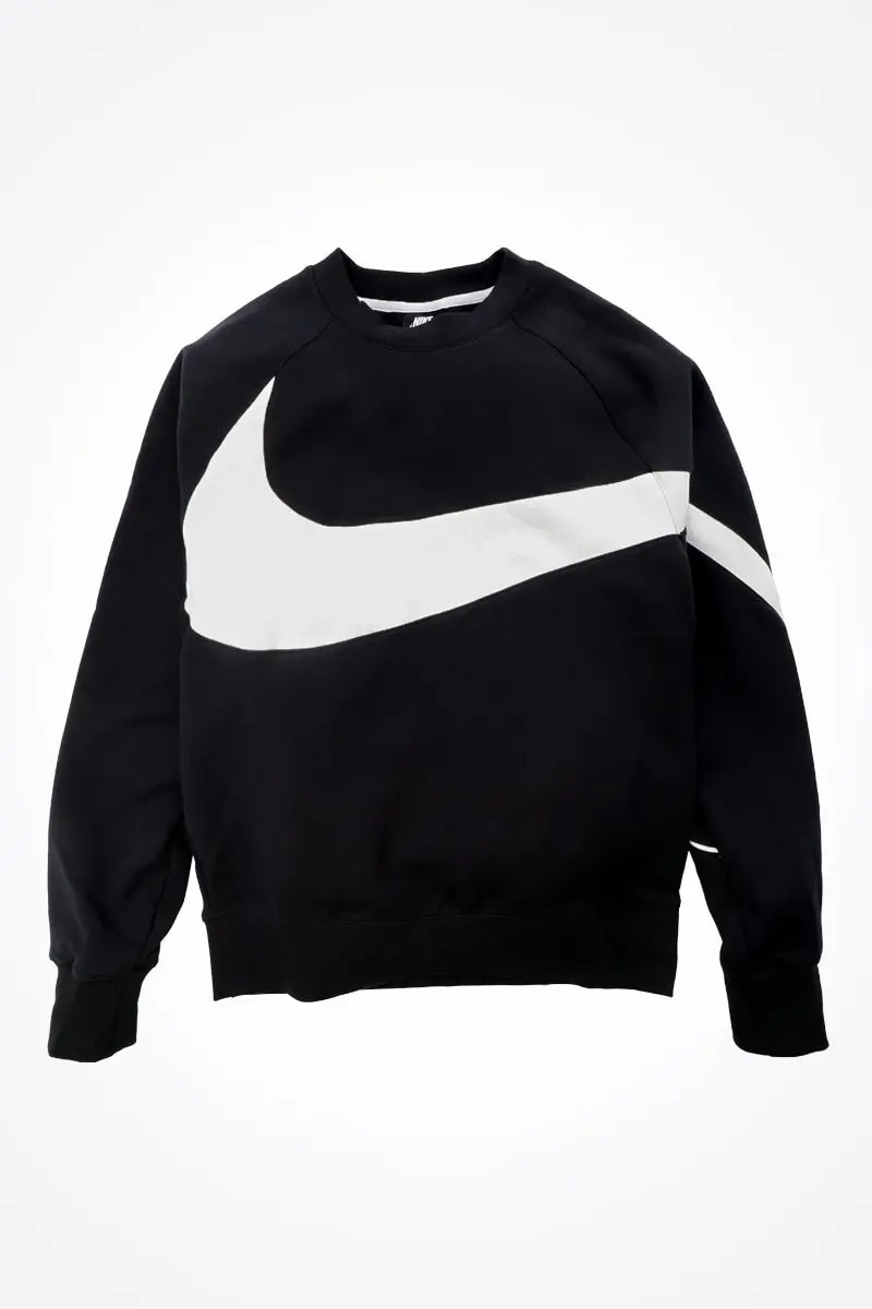 Giày Nike Sportwear HBR Swoosh Crew Sweatshirt Black White BQ6461-010 — kich-thuoc: L