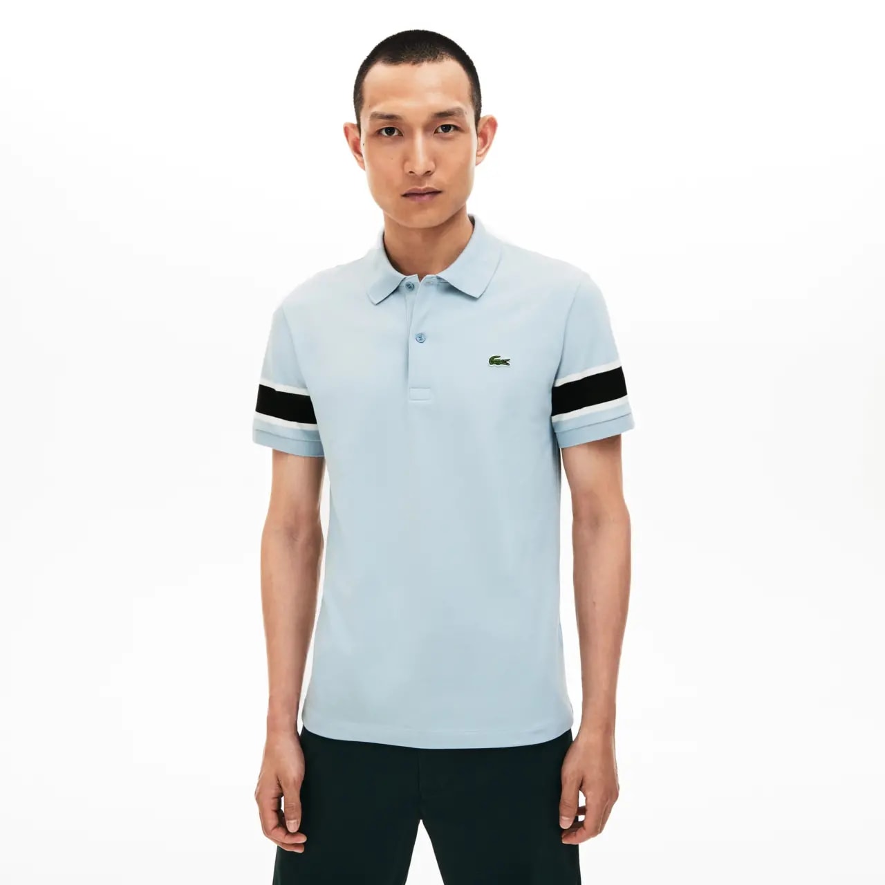 Áo Lacoste Polo Slim Fit Striped Sleeve Stretch Cotton Piqué PH8743-51-22H — ảnh 2