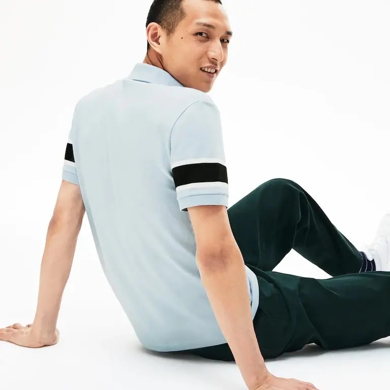 Áo Lacoste Polo Slim Fit Striped Sleeve Stretch Cotton Piqué PH8743-51-22H — ảnh 3