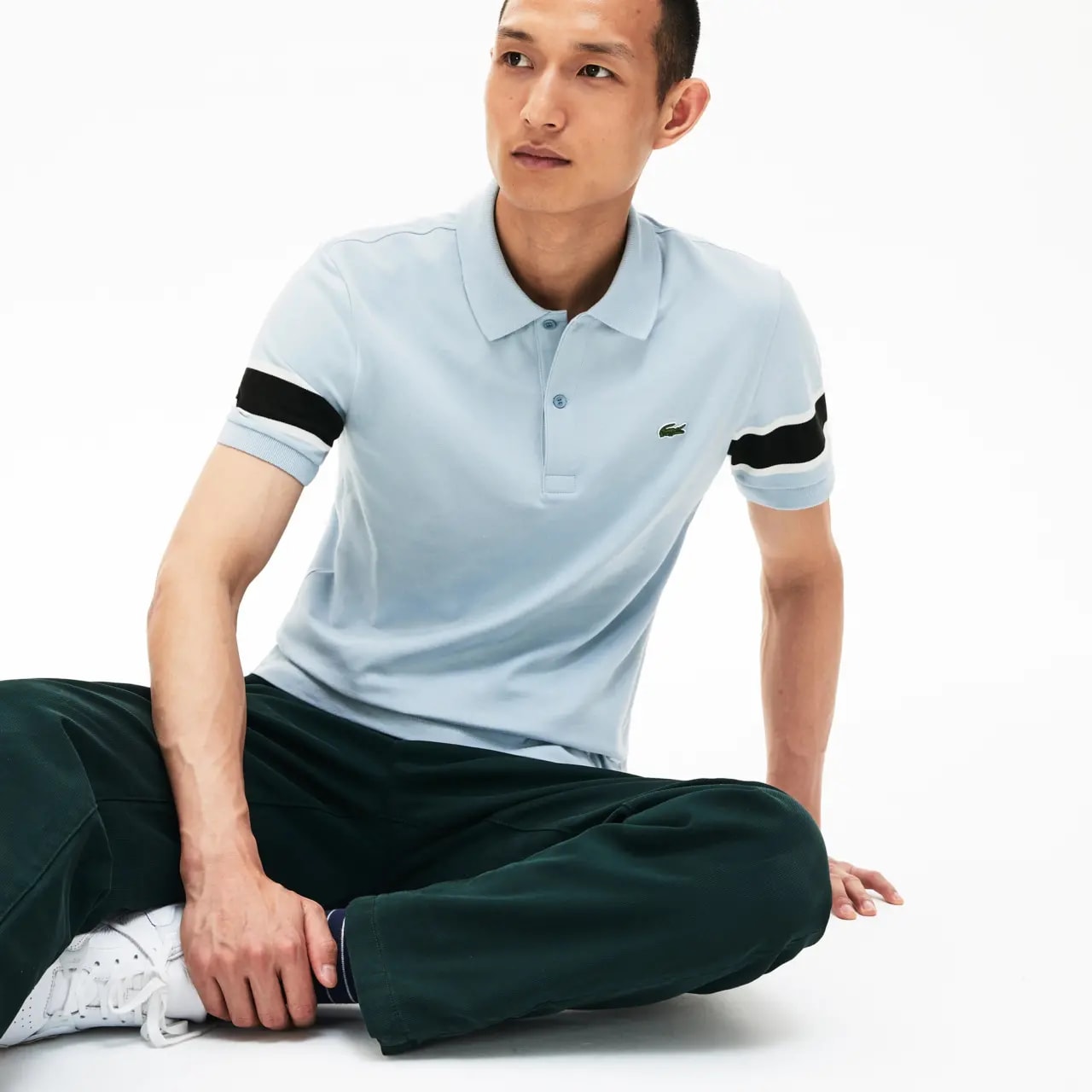 Áo Lacoste Polo Slim Fit Striped Sleeve Stretch Cotton Piqué PH8743-51-22H — ảnh 4