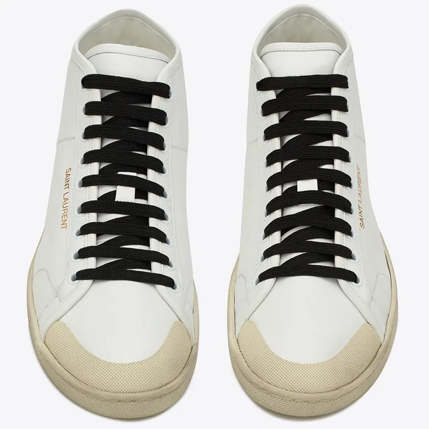 Giày Saint Laurent Court Classic SL39 Mid-Top Sneakers 'Beige' — ảnh 2