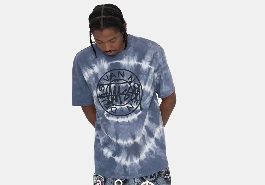 Áo Stussy x Dries Van Noten Tie Dye Tee 'Blue' — ảnh 4