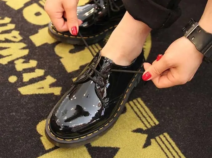 Giày Dr. Martens 1461 Black Patent Lamper 10084001 — ảnh 3