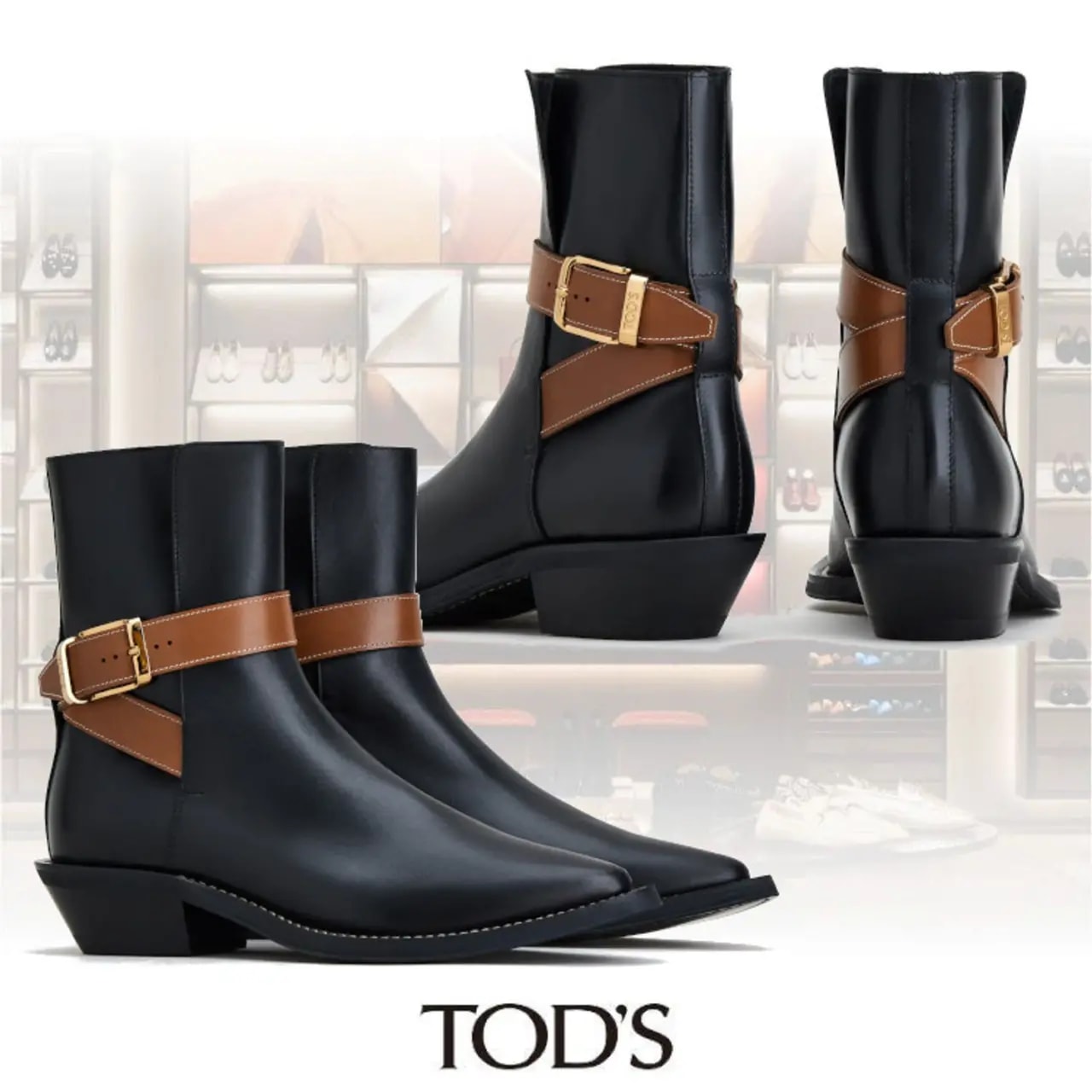 Giày Tod's Wmns Black Leather Ankle Boots XXW04I0EQ50I452442 — ảnh 2
