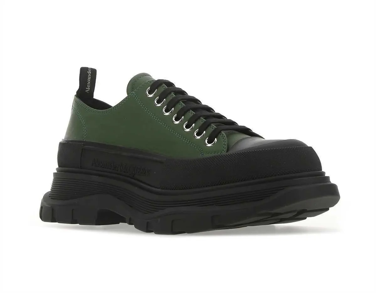 Giày Alexander McQueen Green Leather Tread Slick 627225-WHZP2-3054 — ảnh 2