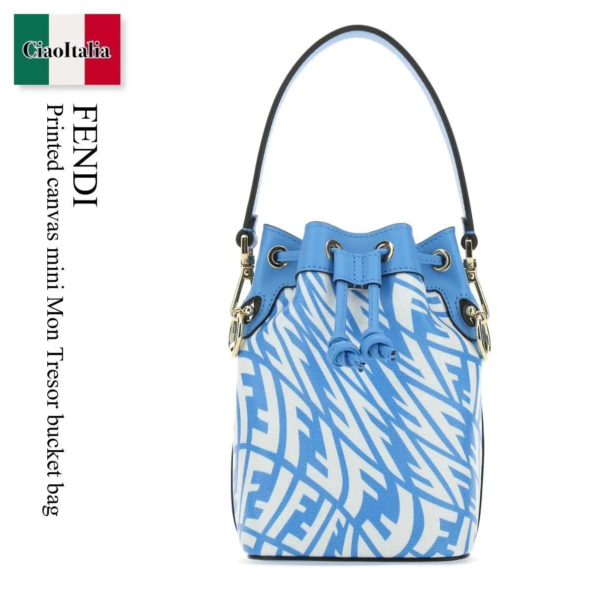 Túi Fendi Ff Vertigo Canvas &amp; Leather Satchel 'Blue' 8BS010-AFL1-F1E8L — ảnh 2