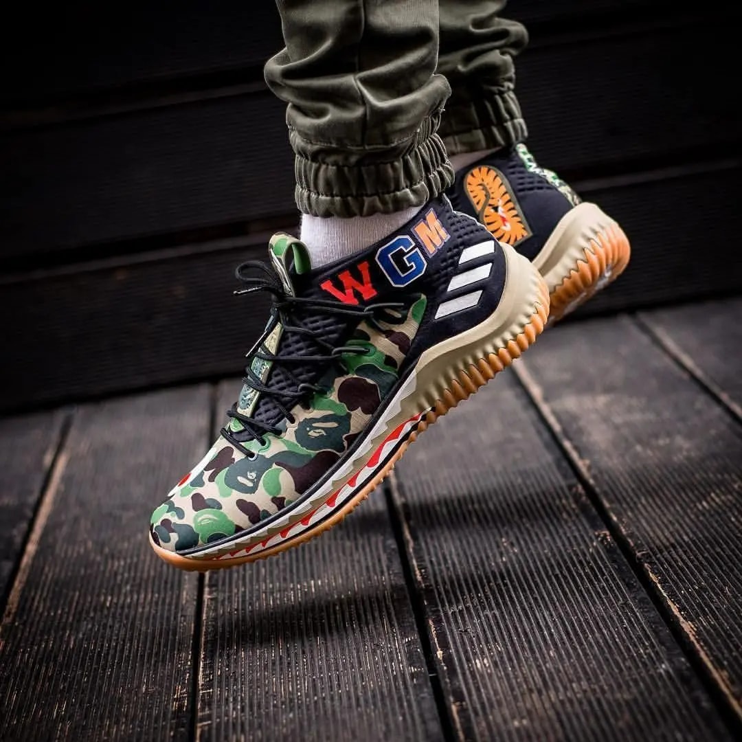 Giày Adidas A Bathing Ape x Dame 4 'Green Camo' AP9974 — ảnh 3