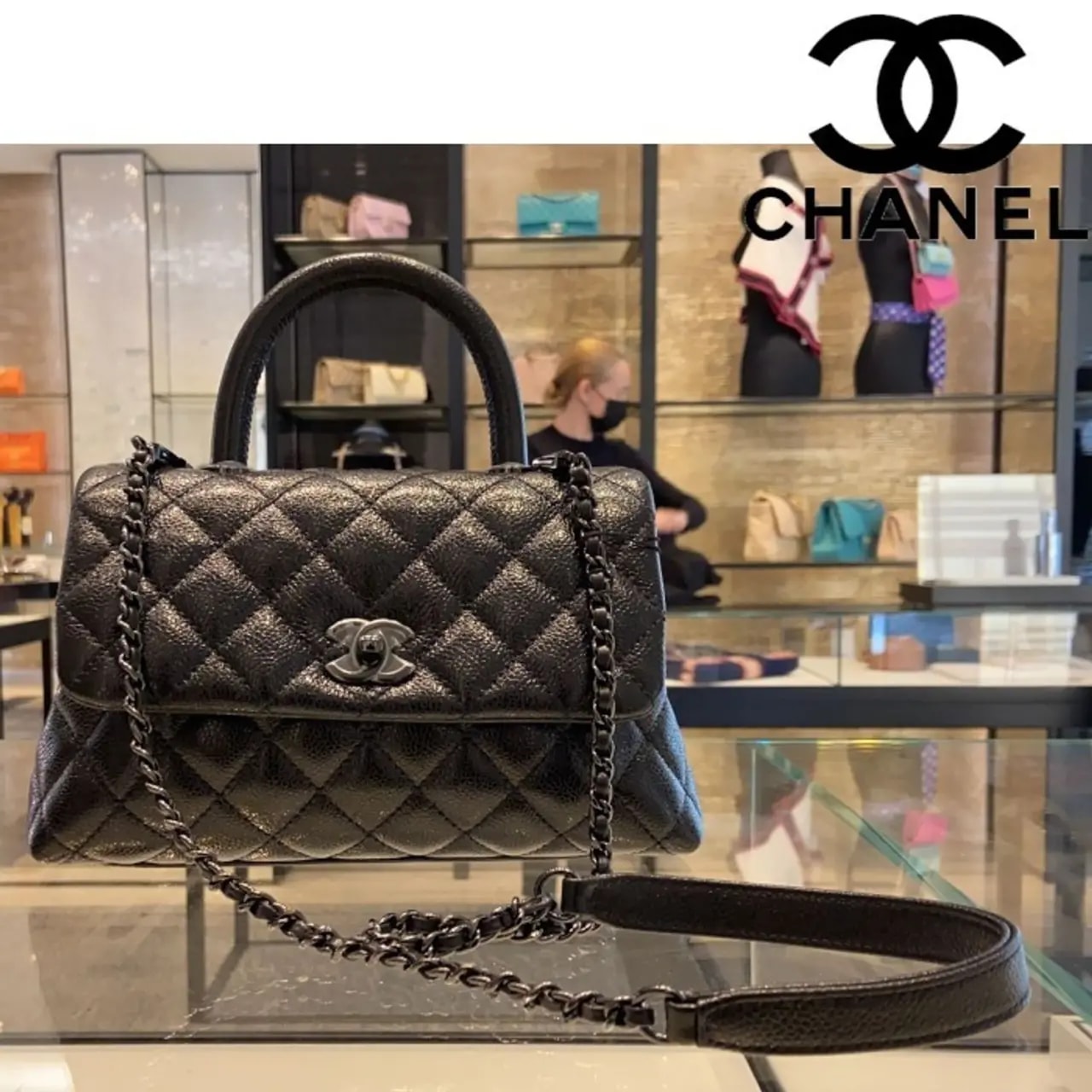Túi Chanel Small Coco Handle Bag Black A92990-B03403-94305 — ảnh 2