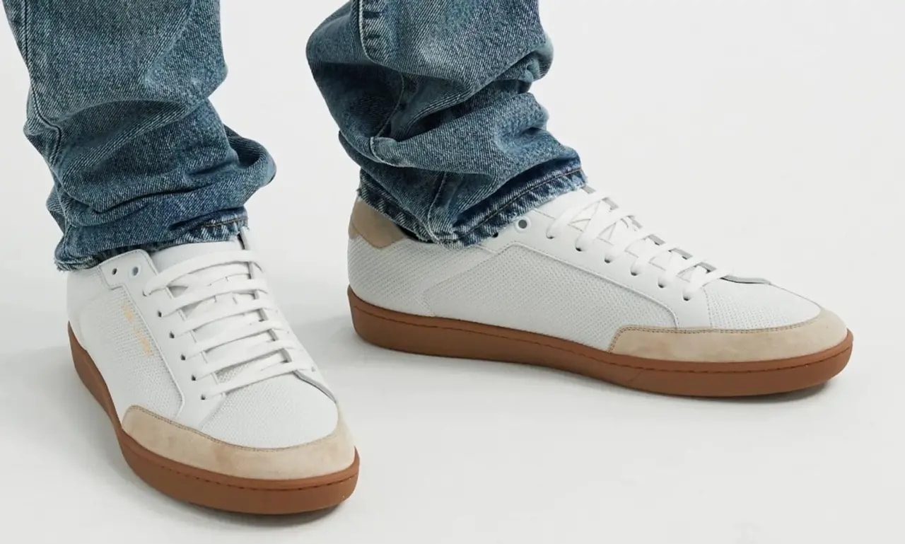 Giày Saint Laurent SL10 Court Classic Leather White 6032231JZF09674 — ảnh 2