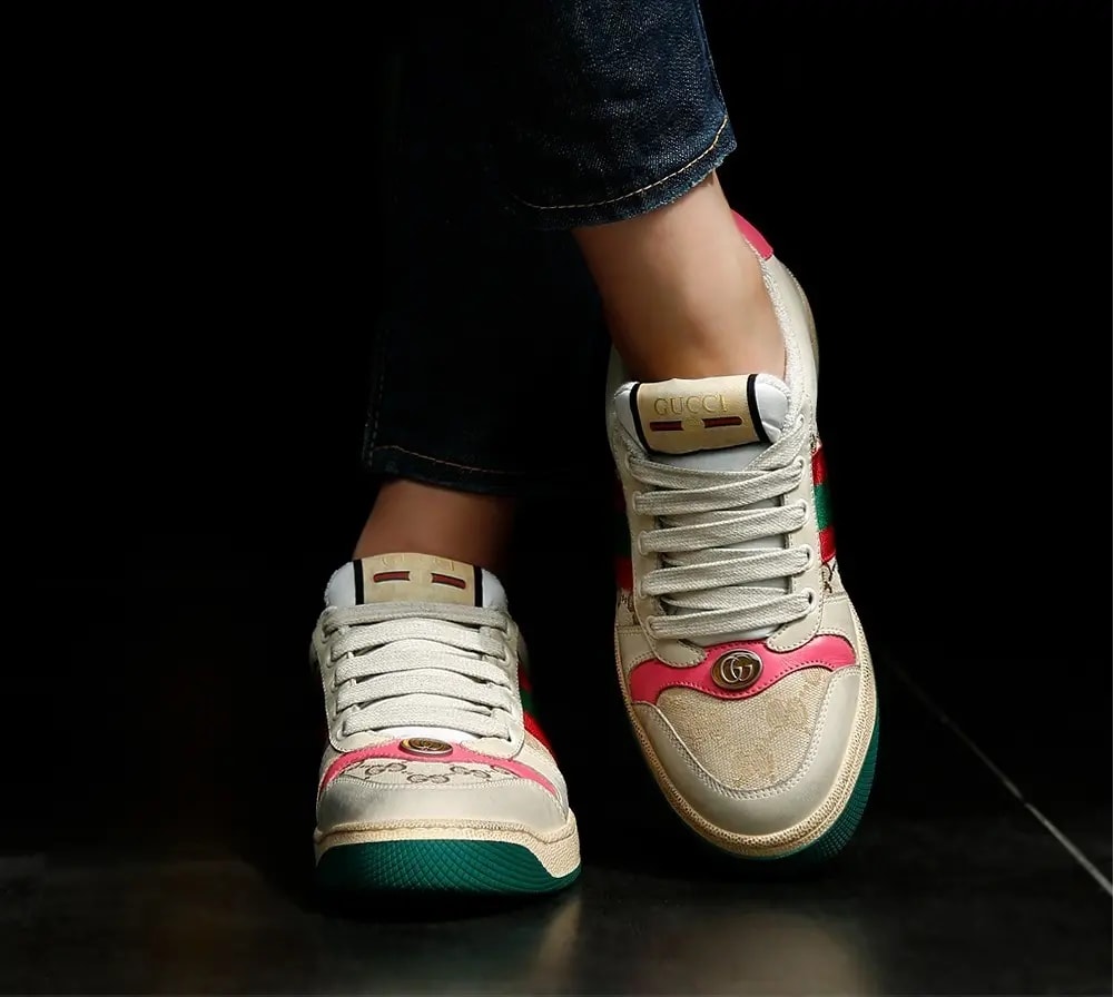 Giày Gucci Wmns Screener 'Distressed Pink Green' 570443-9Y920-9665 — ảnh 3