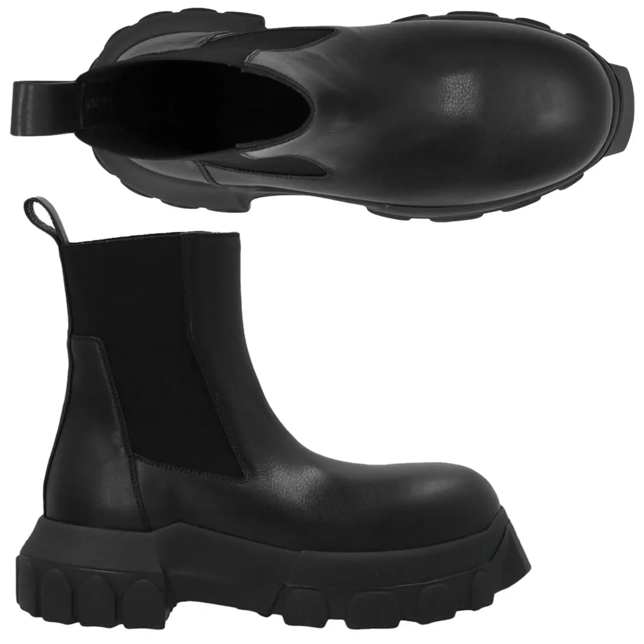 Giày Rick Owens Chunky Black Leather Boots RP02A7881LDE-99 — ảnh 2