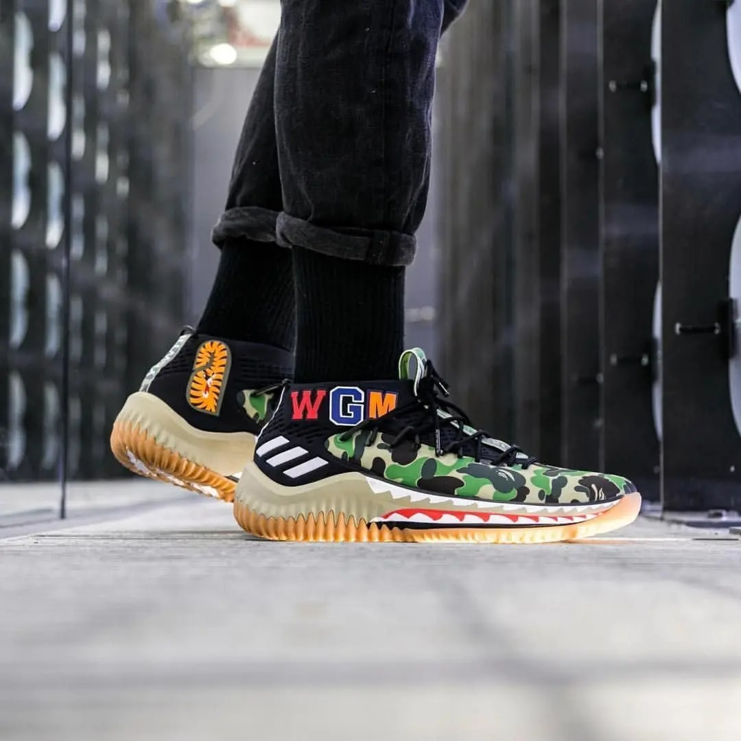 Giày Adidas A Bathing Ape x Dame 4 'Green Camo' AP9974 — ảnh 4