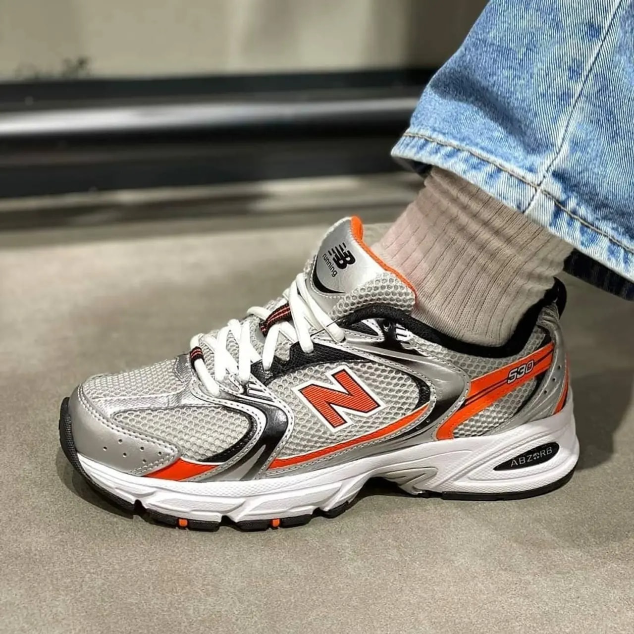 Giày New Balance 530 Retro Silver Orange Running MR530AP — ảnh 3