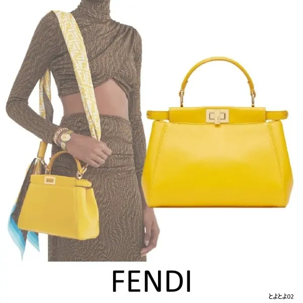 Túi Fendi Peekaboo Mini' Shoulder Bag 'Yellow' 8BN244-AD6G-F192E — ảnh 4