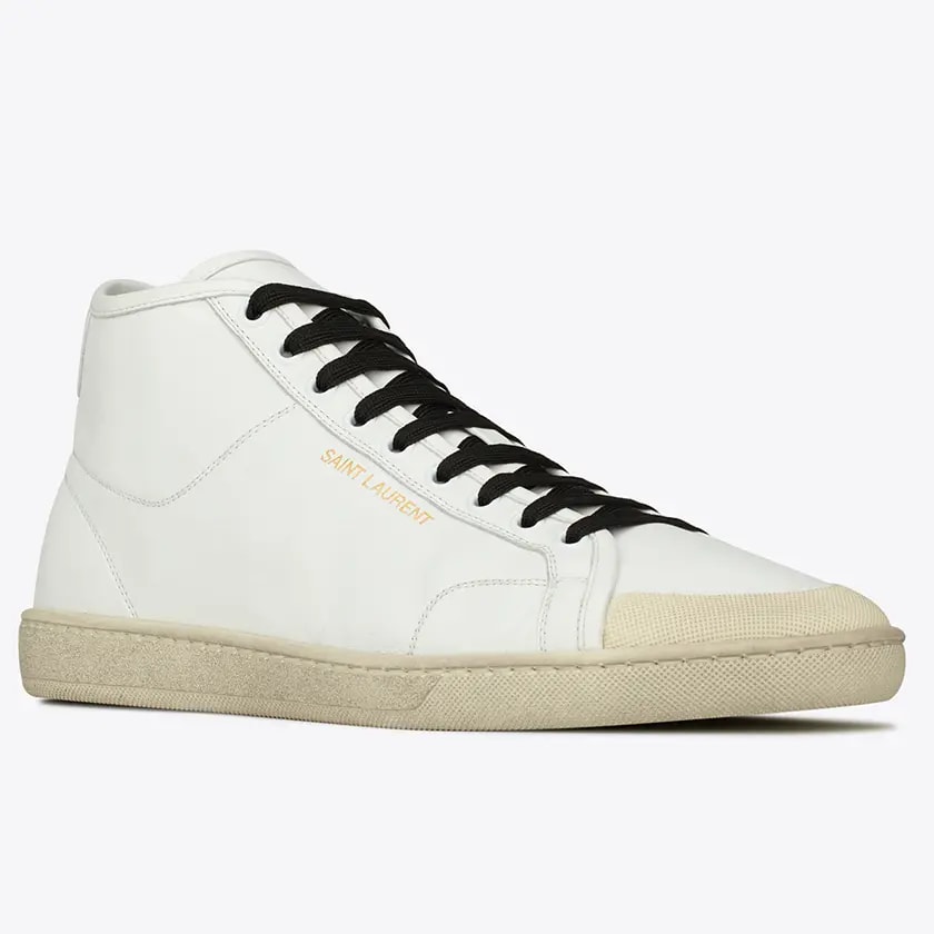 Giày Saint Laurent Court Classic SL39 Mid-Top Sneakers 'Beige' — ảnh 4