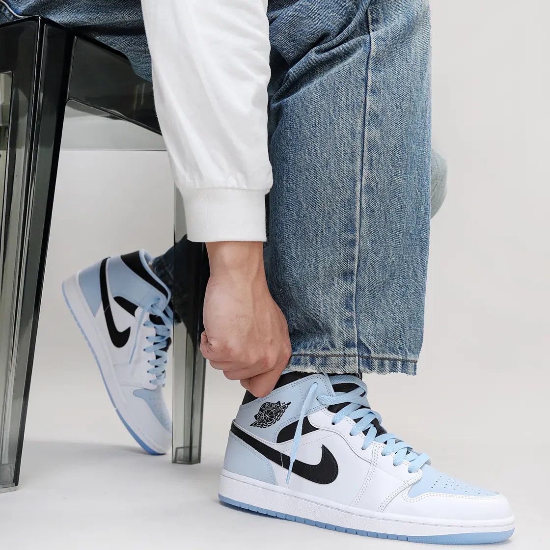 Giày Nike Air Jordan 1 Mid 'Ice Blue' DV1308-104 — ảnh 2