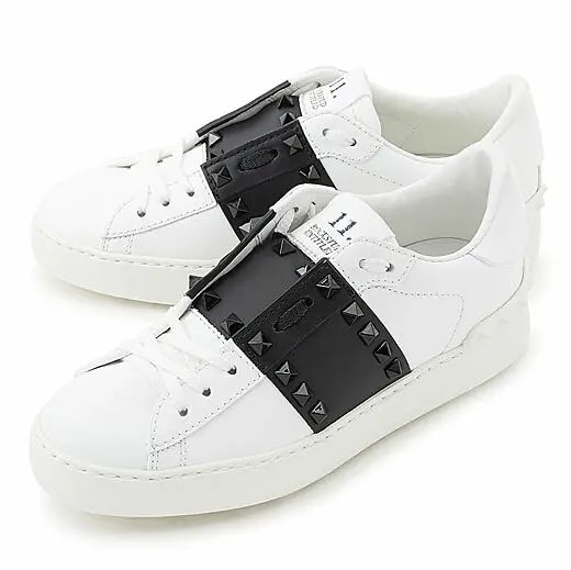 Giày Valentino Rockstud Hidden Sneakers White Black Women SW0S0A01 LTU A01 — ảnh 5