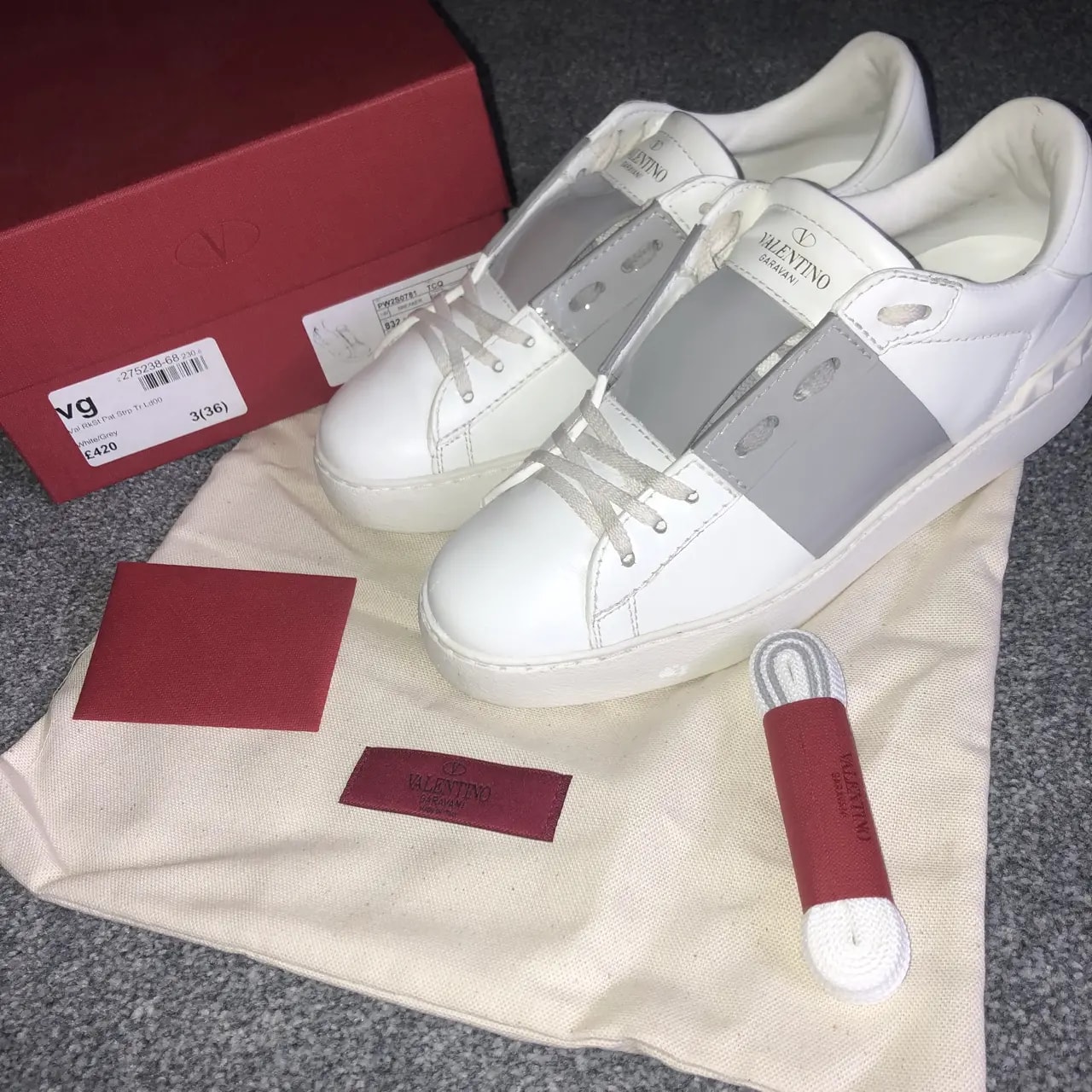 Giày Valentino Shiny Gray Open Sneakers PW2S0781-TCQ-832 — ảnh 5