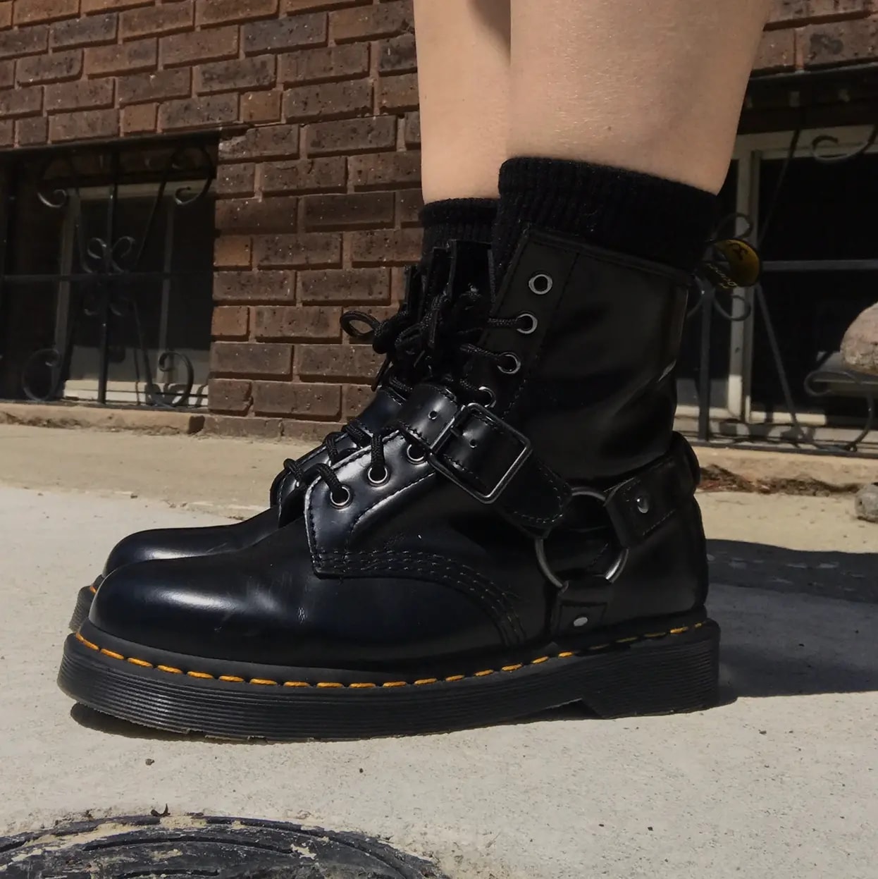 Giày Dr. Martens 1460 Black Harness Leather Lace Up Boots 25163001 — ảnh 3