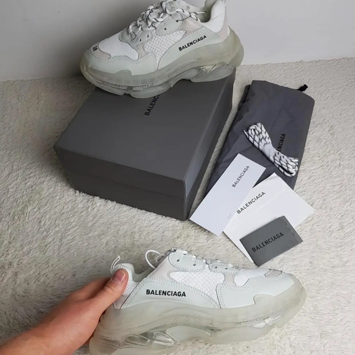 Giày Balenciaga Wmns Triple S 'White Clear Sole' 544351-W09E1-9000 — ảnh 3