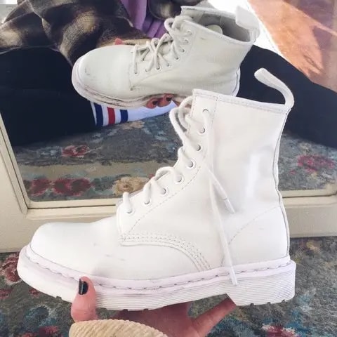 Giày Dr. Martens 1460 Pascal Virginia Mono Boot 'White' 24480100 — ảnh 4