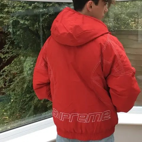 Áo Supreme Zig Zag Stitch Puffy Jacket Red SP-ZZSPJRD — ảnh 5