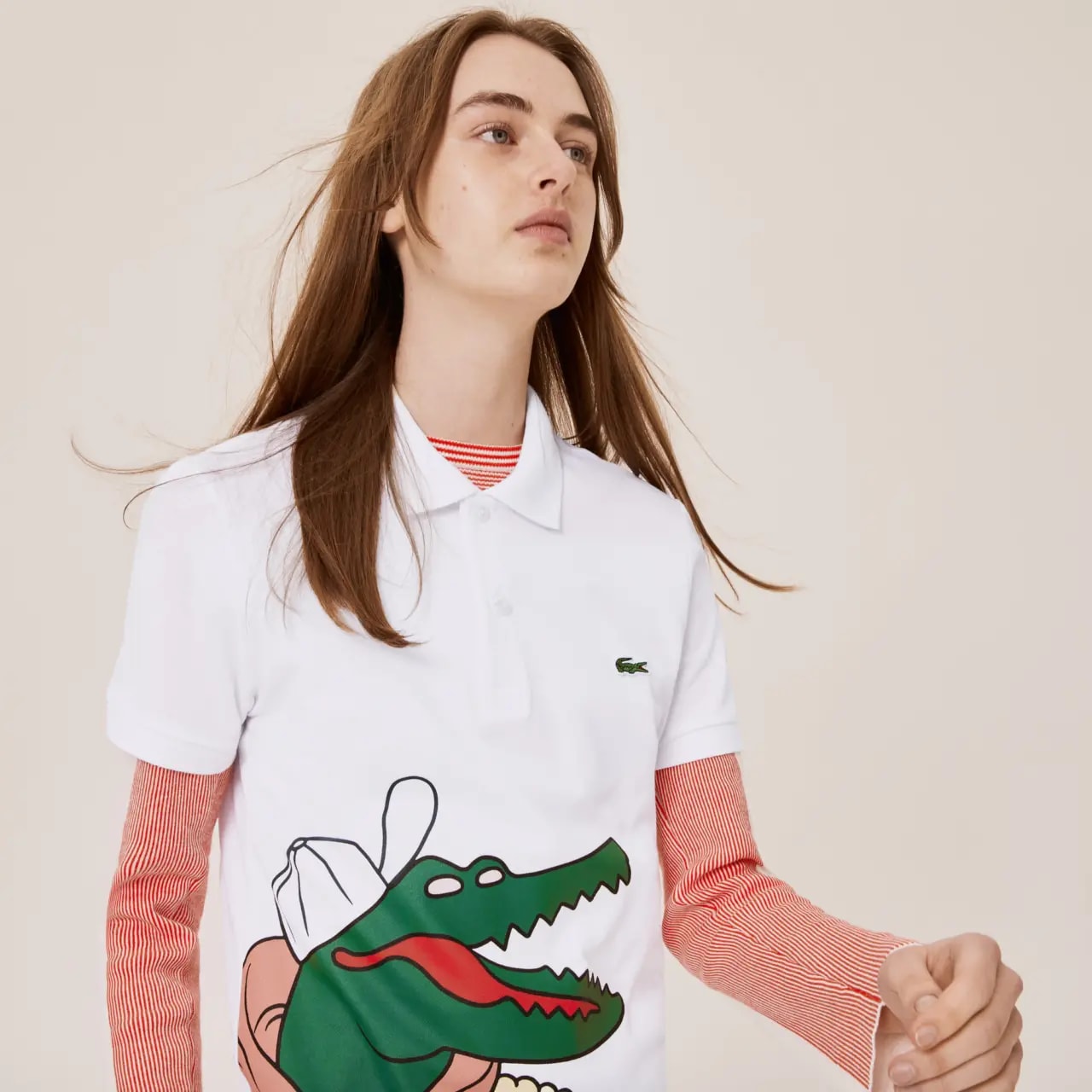 Áo Lacoste Unisex Jean-Michel Tixier Print Classic Fit Polo Shirt PH0410-JD4 — ảnh 3