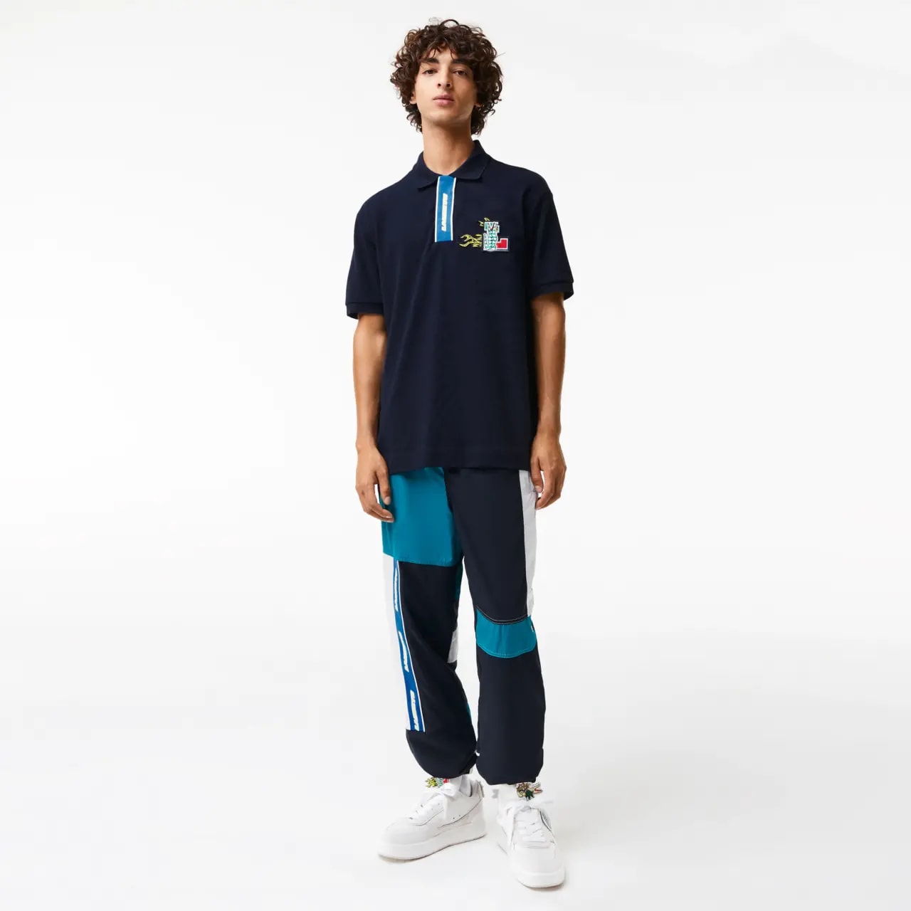 Áo Lacoste Contrast Placket Crocodile Badge 'Navy Blue' PH1465-166 — ảnh 3