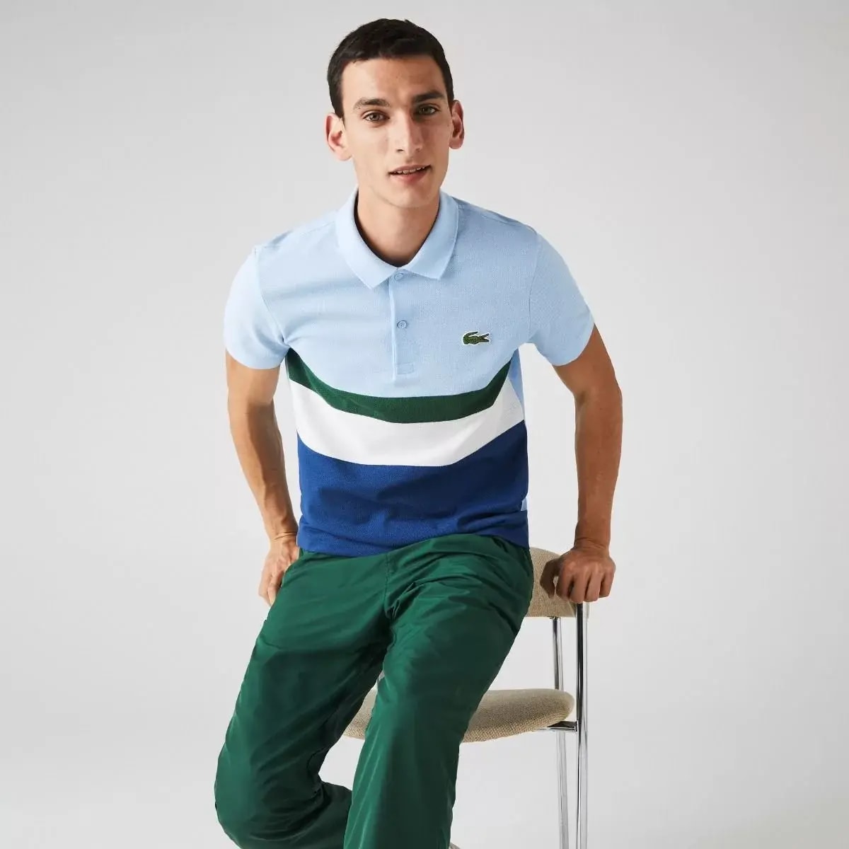 Áo Men's Lacoste Regular Fit Colourblock Cotton Pique Polo Shirt PH1889-9A0 — ảnh 3