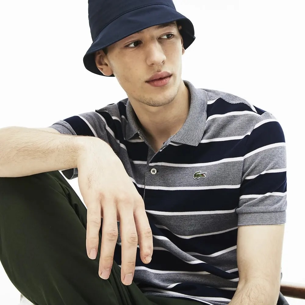 Áo Lacoste  Men's Birds Eye Stripe Polo PH4241 — ảnh 4